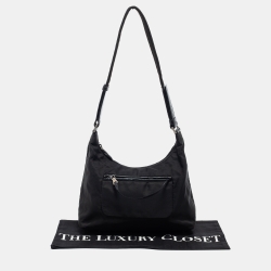 Pre Owned Prada Black Nylon and Leather Shoulder Bag