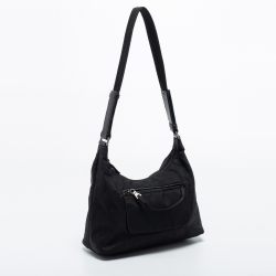 Pre Owned Prada Black Nylon and Leather Shoulder Bag