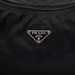 Pre Owned Prada Black Nylon and Leather Shoulder Bag