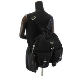 مملوكة مسبقًا Prada Black Nylon Logo Backpacks