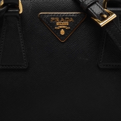 Pre Owned Prada Black Saffiano Patent Leather Small Promenade Satchel