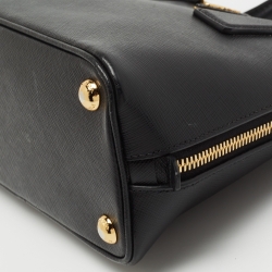Pre Owned Prada Black Saffiano Patent Leather Small Promenade Satchel