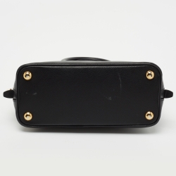 Pre Owned Prada Black Saffiano Patent Leather Small Promenade Satchel