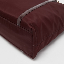 مملوكة مسبقًا Prada Burgundy/Black Leather and Nylon Tessuto Tote