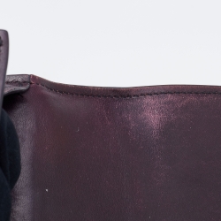 Pre Owned Prada Dark Purple/Black Leather Cahier Shoulder Bag