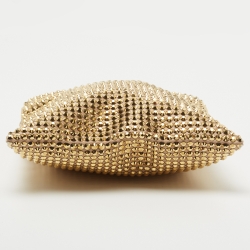 مملوكة مسبقًا Prada Gold Satin Crystal Embellished Crossbody Bag