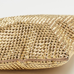 مملوكة مسبقًا Prada Gold Satin Crystal Embellished Crossbody Bag