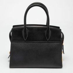 Pre Owned Prada Black Saffiano Lux and City Leather Esplanade Tote