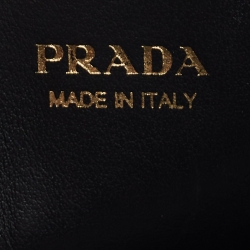 Pre Owned Prada Black Vitello Move Leather Wallet on Chain