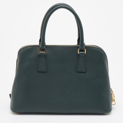 Pre Owned Prada Dark Green Saffiano Lux Leather Medium Promenade Bag