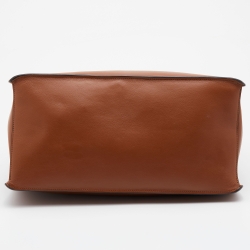 Pre Owned Prada Brown City Leather Large Etiquette Tote