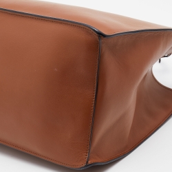 Pre Owned Prada Brown City Leather Large Etiquette Tote