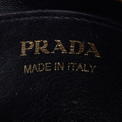 Pre Owned Prada Beige/Black Saffiano Leather Esplanade Crossbody Bag 