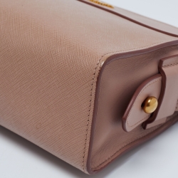 Pre Owned Prada Beige Saffiano Leather Esplanade Shoulder Bag