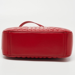 Pre Owned Prada Red Diagramme Leather Camera Shoulder Bag