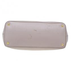 Pre Owned Prada Nude Saffiano Large Lux Double Zip Tote