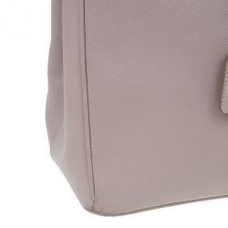 Pre Owned Prada Nude Saffiano Large Lux Double Zip Tote