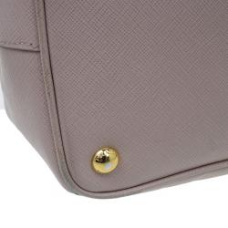 Pre Owned Prada Nude Saffiano Large Lux Double Zip Tote