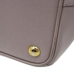 Pre Owned Prada Nude Saffiano Large Lux Double Zip Tote