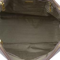 Pre Owned Prada Nude Saffiano Large Lux Double Zip Tote