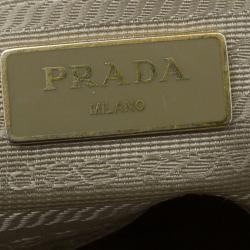 Pre Owned Prada Nude Saffiano Large Lux Double Zip Tote