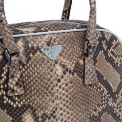 Pre Owned Prada Brown Python Mini Satchel