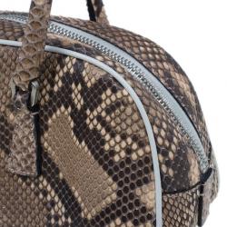 Pre Owned Prada Brown Python Mini Satchel