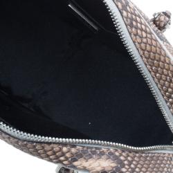 Pre Owned Prada Brown Python Mini Satchel