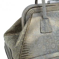 Pre Owned Prada Beige Lizard Leather Mini Bag