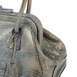 Pre Owned Prada Beige Lizard Leather Mini Bag