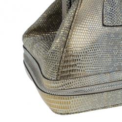 Pre Owned Prada Beige Lizard Leather Mini Bag