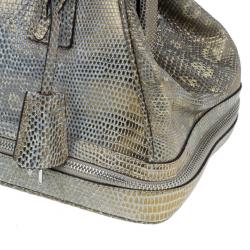 Pre Owned Prada Beige Lizard Leather Mini Bag