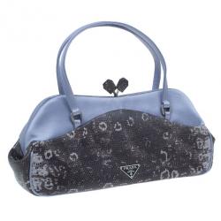 Pre Owned Prada Mauve Lizard Satin Small Handle Bag