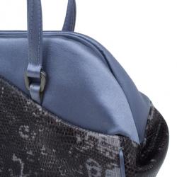 Pre Owned Prada Mauve Lizard Satin Small Handle Bag