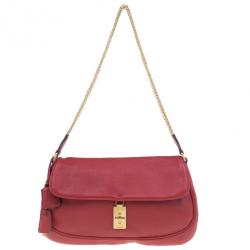 Pre Owned Prada Red Calfskin Small Daino Trend Shoulder bag