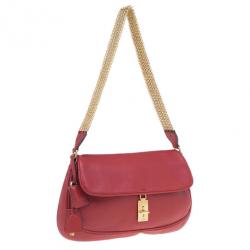 Pre Owned Prada Red Calfskin Small Daino Trend Shoulder bag