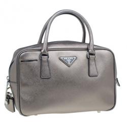 Pre Owned Prada Bronze Saffiano Lux Mini Satchel