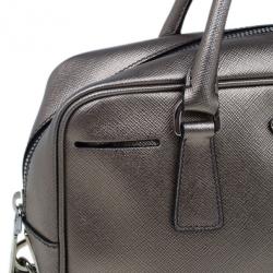Pre Owned Prada Bronze Saffiano Lux Mini Satchel