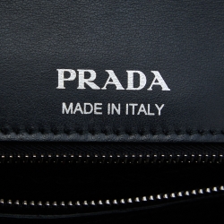 Pre Owned Prada Black Diagramme Leather Medium Shoulder Bag