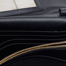 Pre Owned Prada Black Saffiano Leather Flap Crossbody Bag