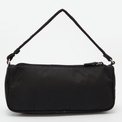 Pre Owned Prada Black Nylon Baguette Bag