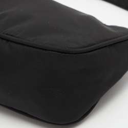 Pre Owned Prada Black Nylon Baguette Bag