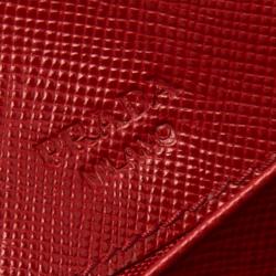 Pre Owned Prada Red Saffiano Leather Continental Wallet