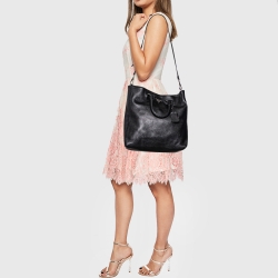 Pre Owned Prada Black Vitello Diano Shopper Tote