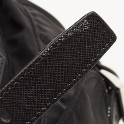 Pre Owned Prada Black Nylon Drawstring Pocket Backpack