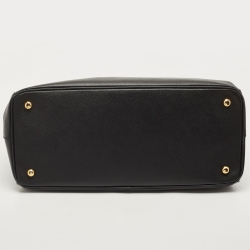 مملوكة مسبقًا Prada Black Saffiano Lux Leather Extra Large Double Zip Tote