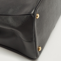 مملوكة مسبقًا Prada Black Saffiano Lux Leather Extra Large Double Zip Tote