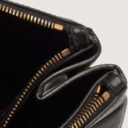 مملوكة مسبقًا Prada Black Saffiano Lux Leather Extra Large Double Zip Tote