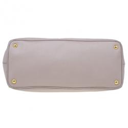 Pre Owned حقيبة يد برادا سافيانو كبيرة سحابات لوكس مزدوجة نيود