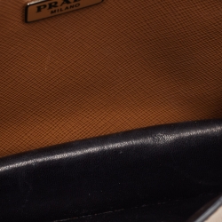 Pre Owned Prada Brown Saffiano Leather Mini Sound Top Handle Bag